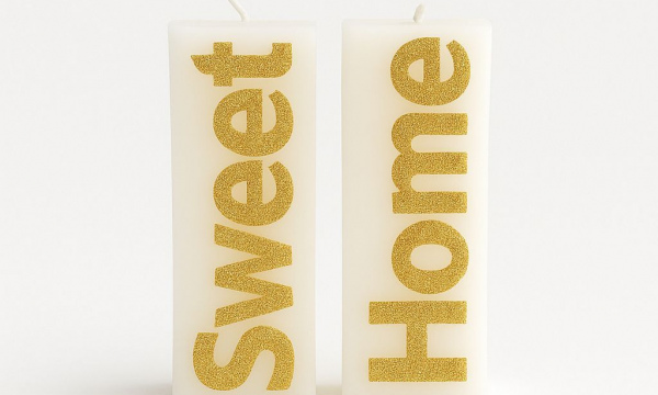 TASARIM MUM/SWEET HOME/GOLD,GÜMÜŞ RENK